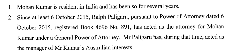 Ralph Paligaru - Mohan Kumar's Australian Manager