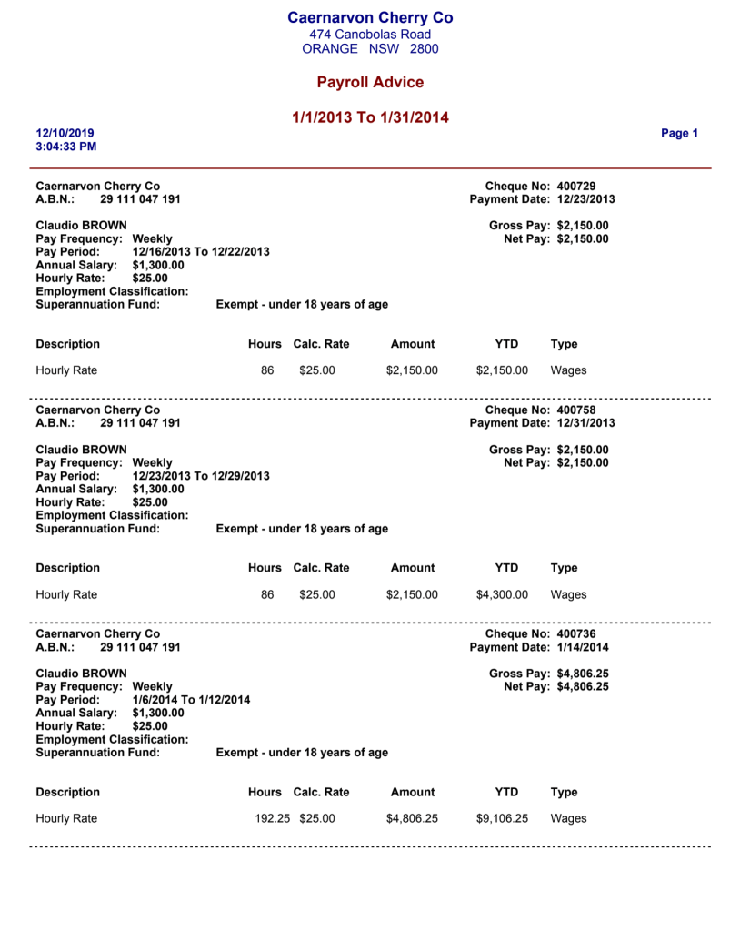Claudio's payslip - Biteriot